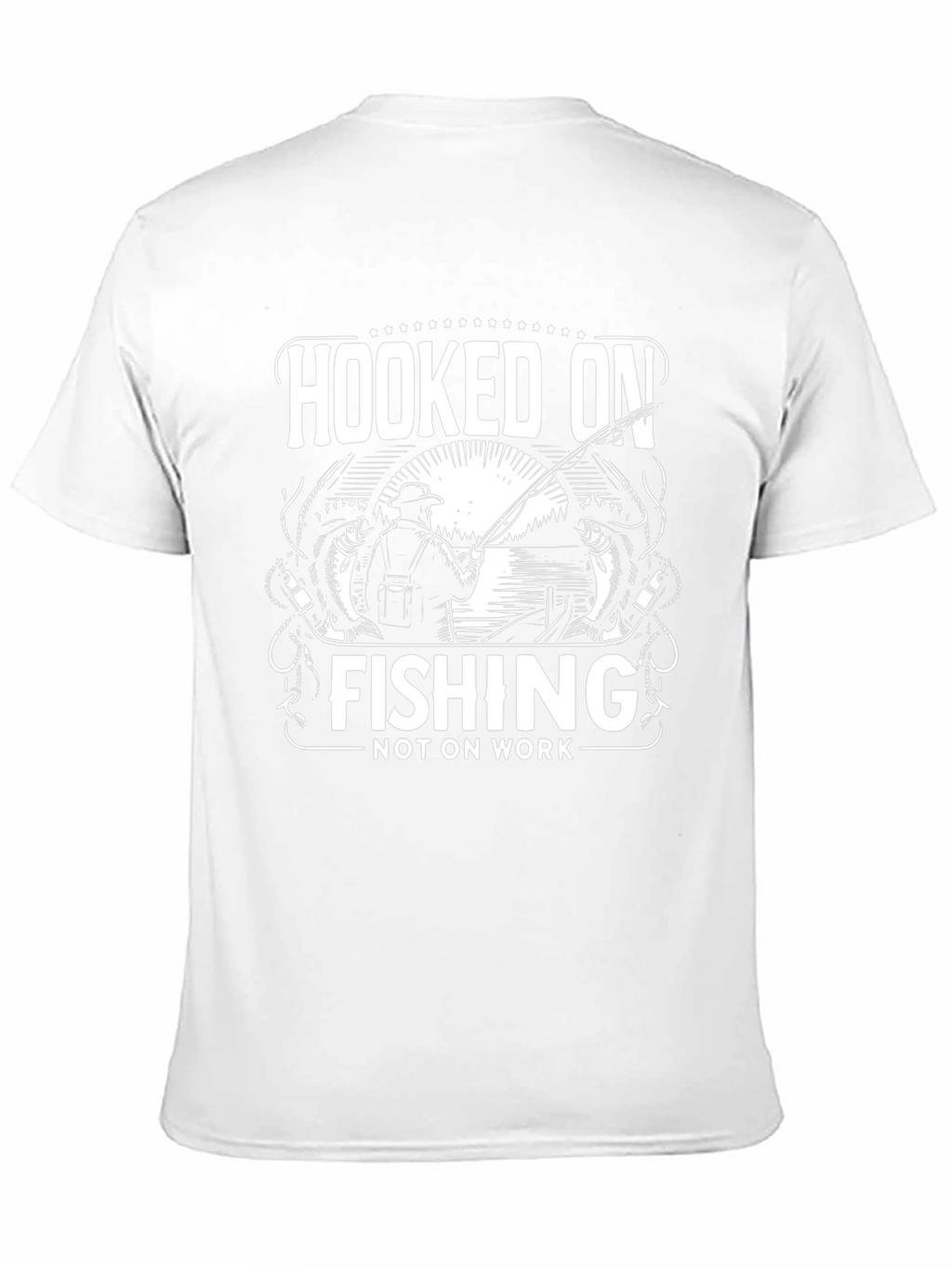 Hooked On Fishing Graphic T-Shirt - Black