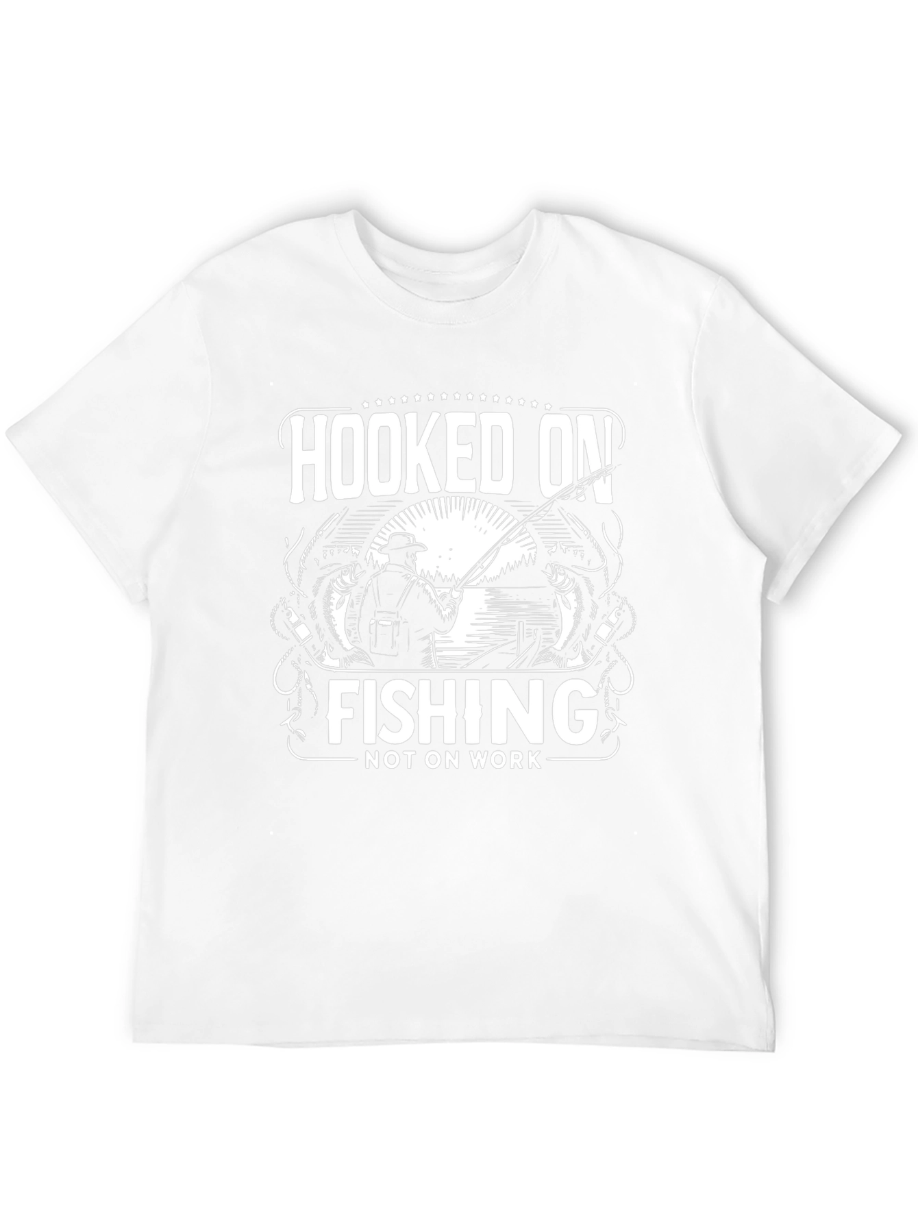 Hooked On Fishing Graphic T-Shirt - Black