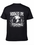 Hooked On Fishing Graphic T-Shirt - Black