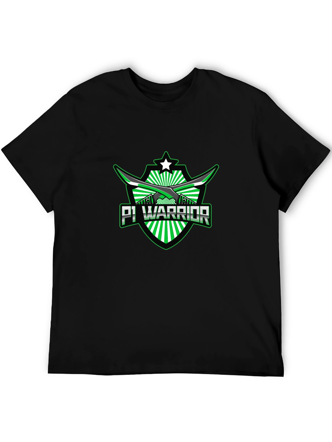 Pi Warrior Black T-Shirt - Green Graphic Tee