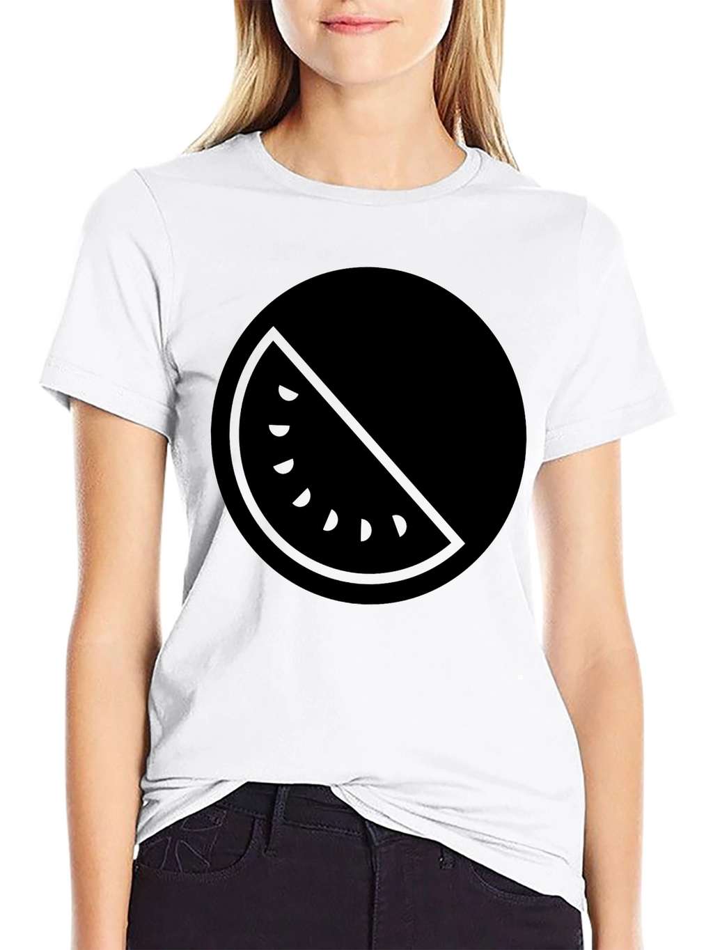 Black Watermelon Slice Graphic Tee