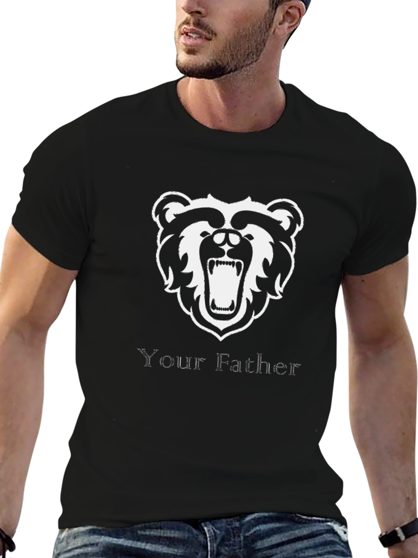 Bear Your Father Mens Black T-Shirt