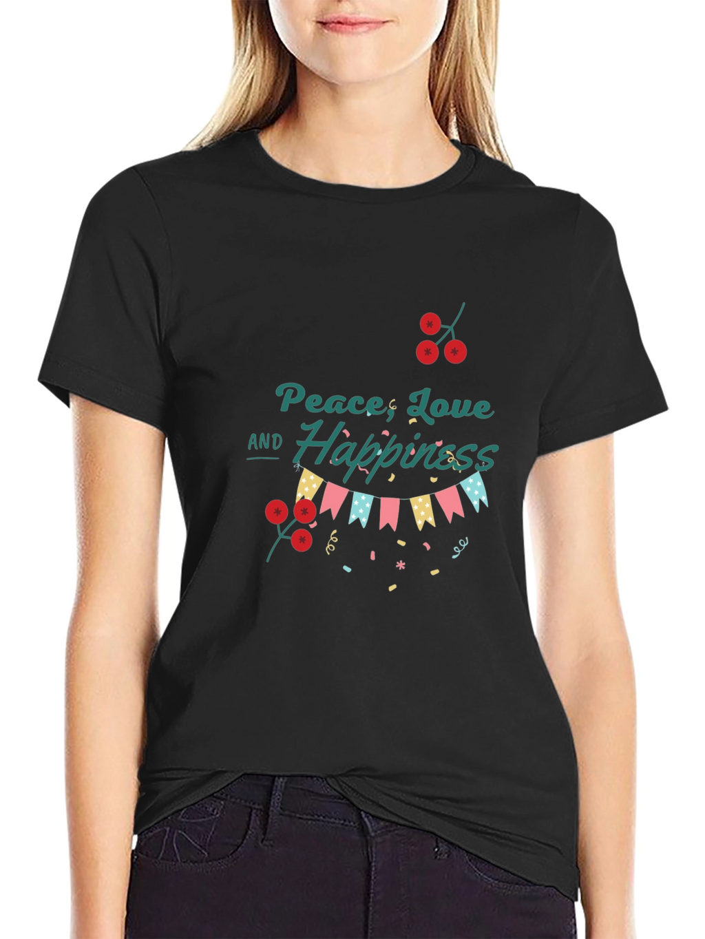 Peace Love and Happiness Graphic T-Shirt