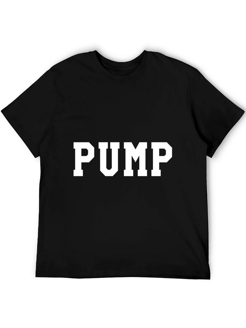 Mens Black PUMP Graphic Print Crew Neck T-Shirt