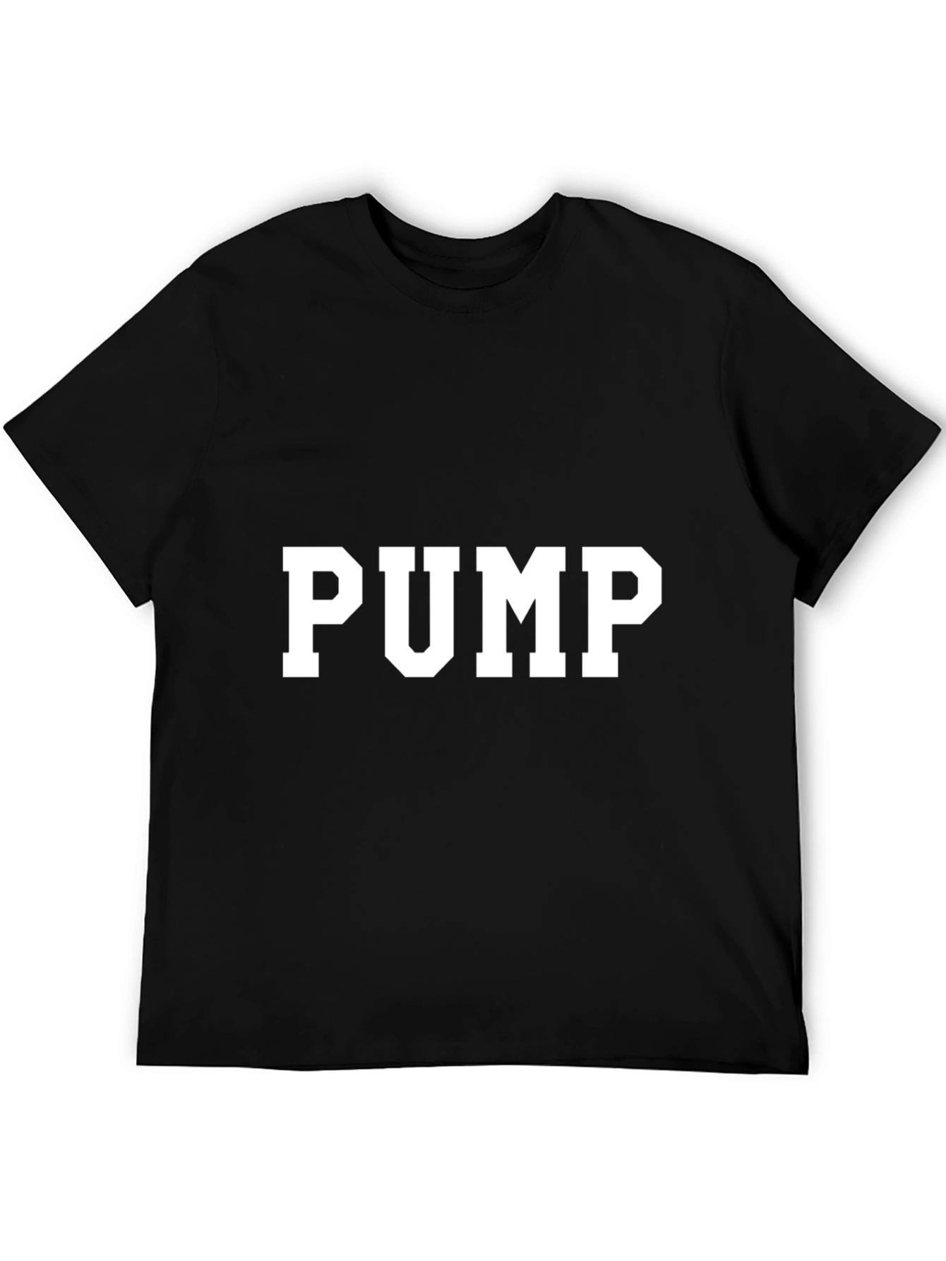Mens Black PUMP Graphic Print Crew Neck T-Shirt