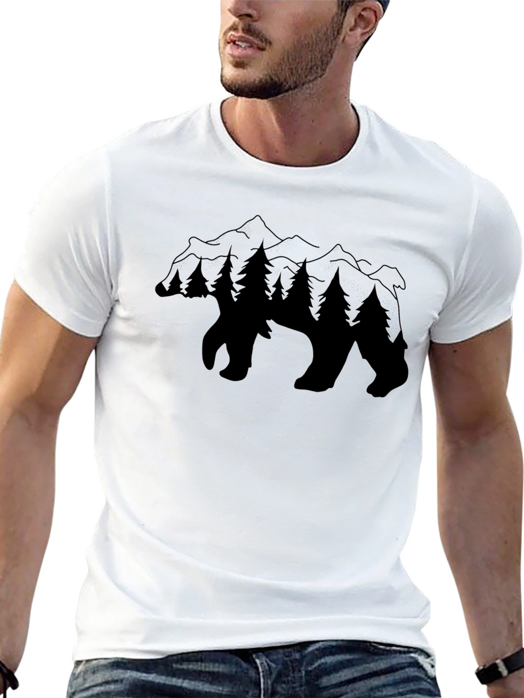 Nature Bear Graphic Tee - Outdoor Adventure Shirt