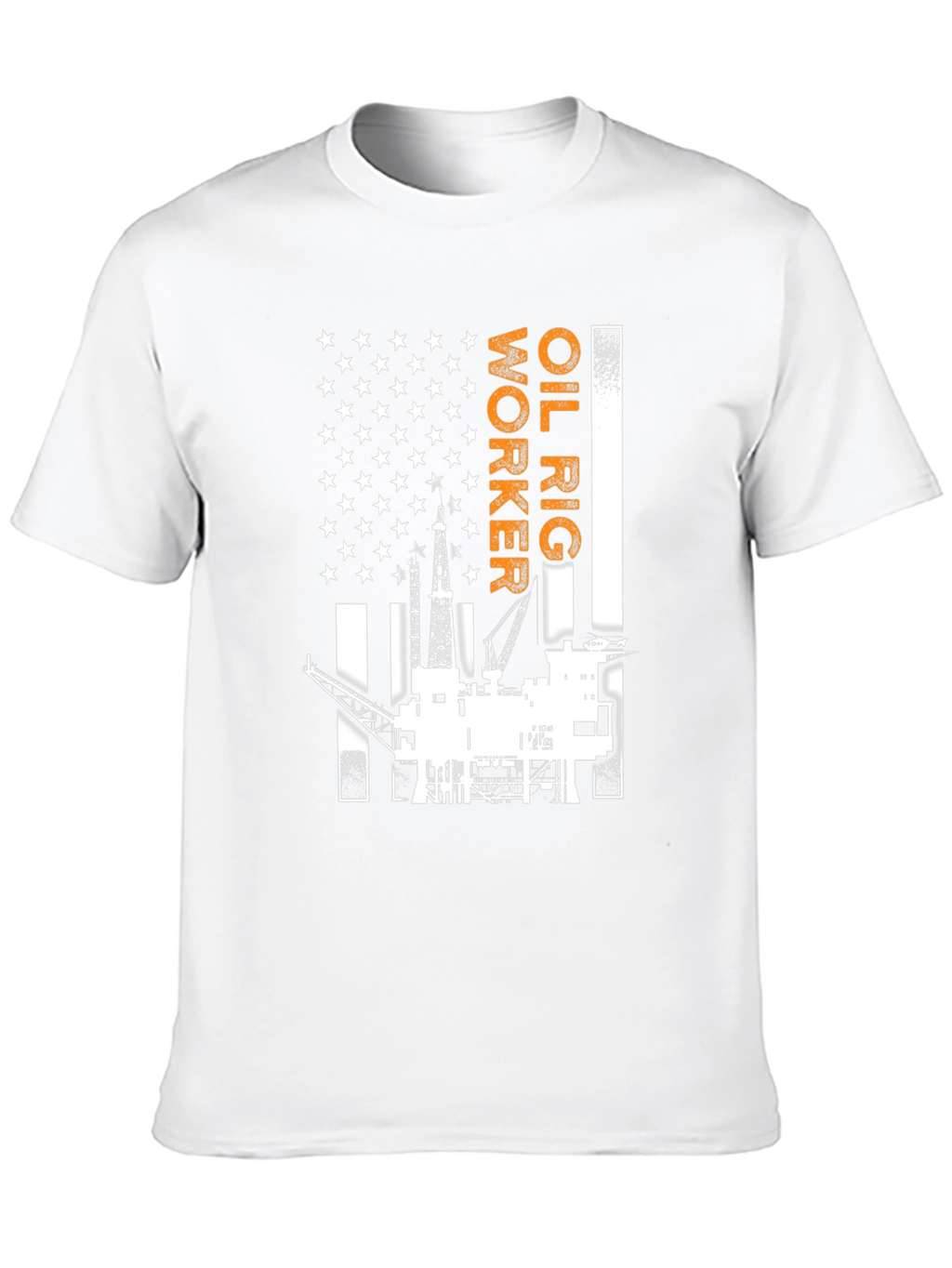 Oil Rig Worker American Flag Graphic T-Shirt
