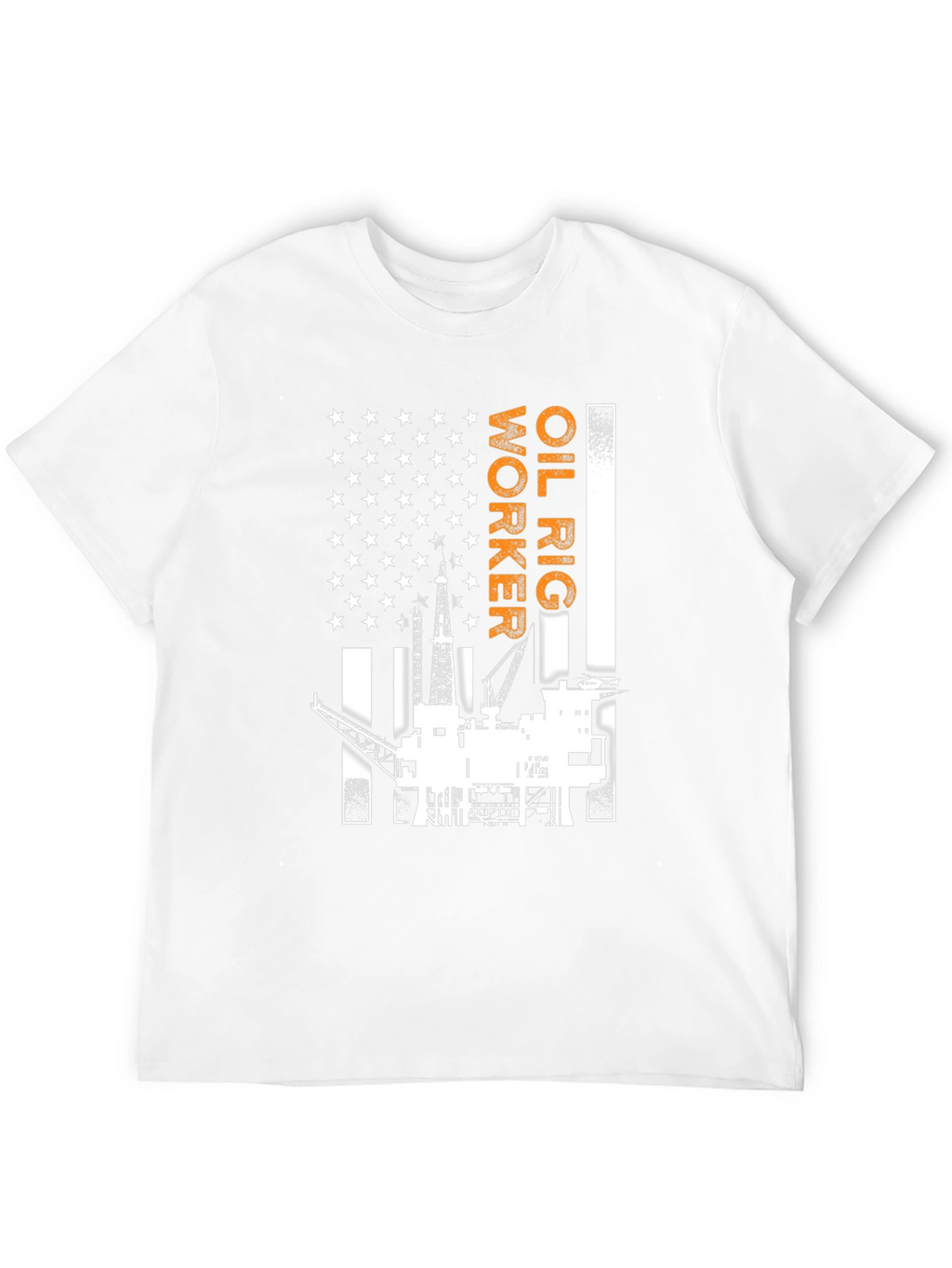 Oil Rig Worker American Flag Graphic T-Shirt