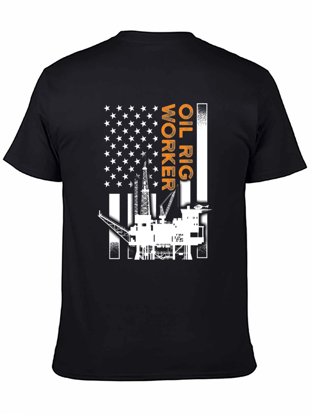 Oil Rig Worker American Flag Graphic T-Shirt
