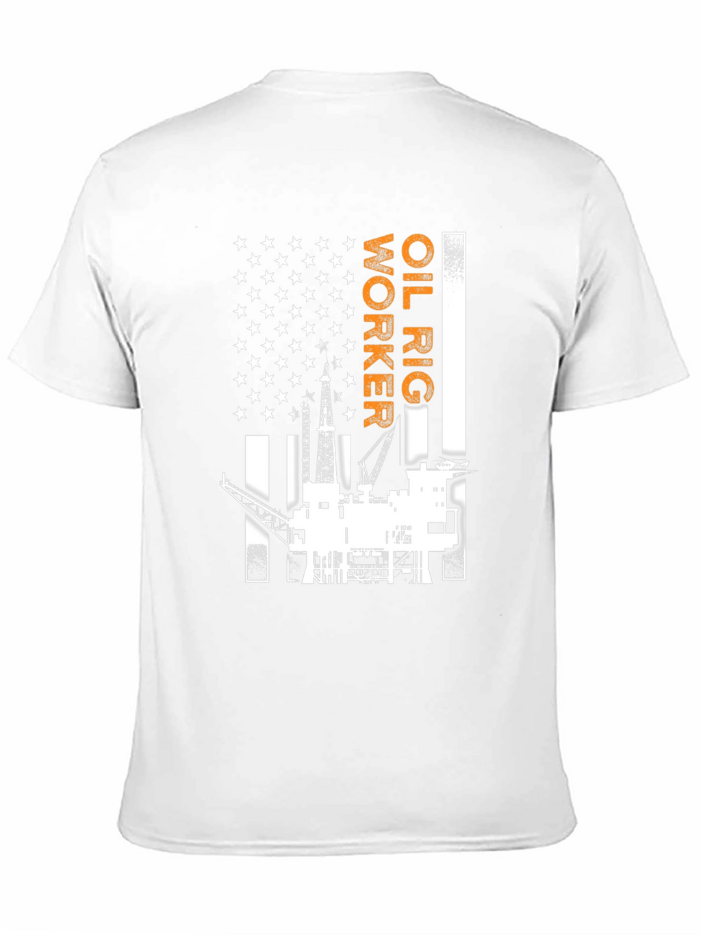 Oil Rig Worker American Flag Graphic T-Shirt