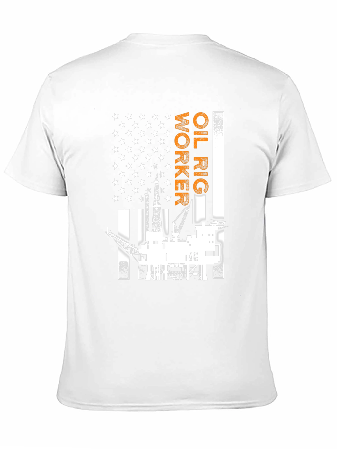 Oil Rig Worker American Flag Graphic T-Shirt