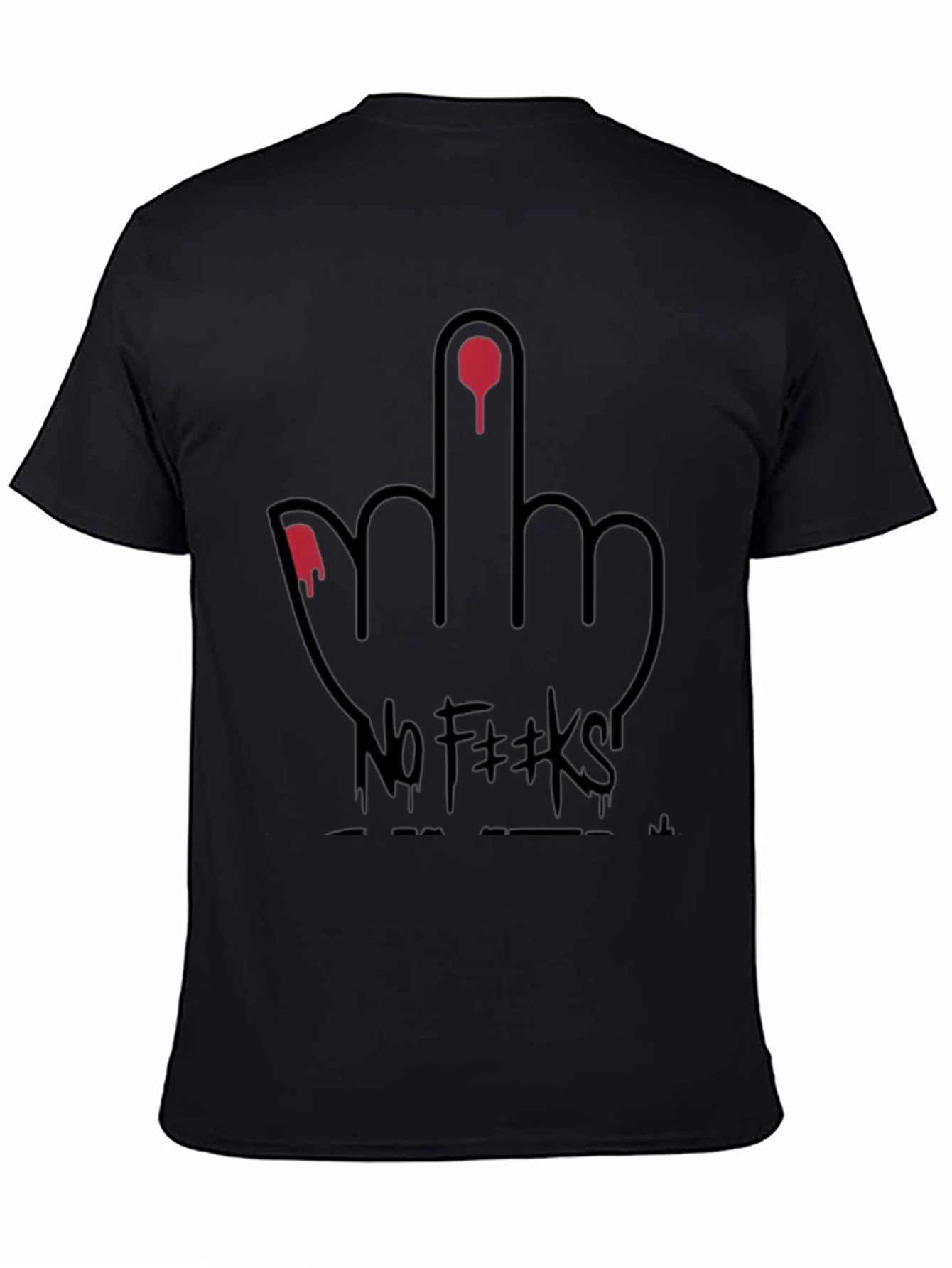 Edgy No F**ks Graphic Tee - Black