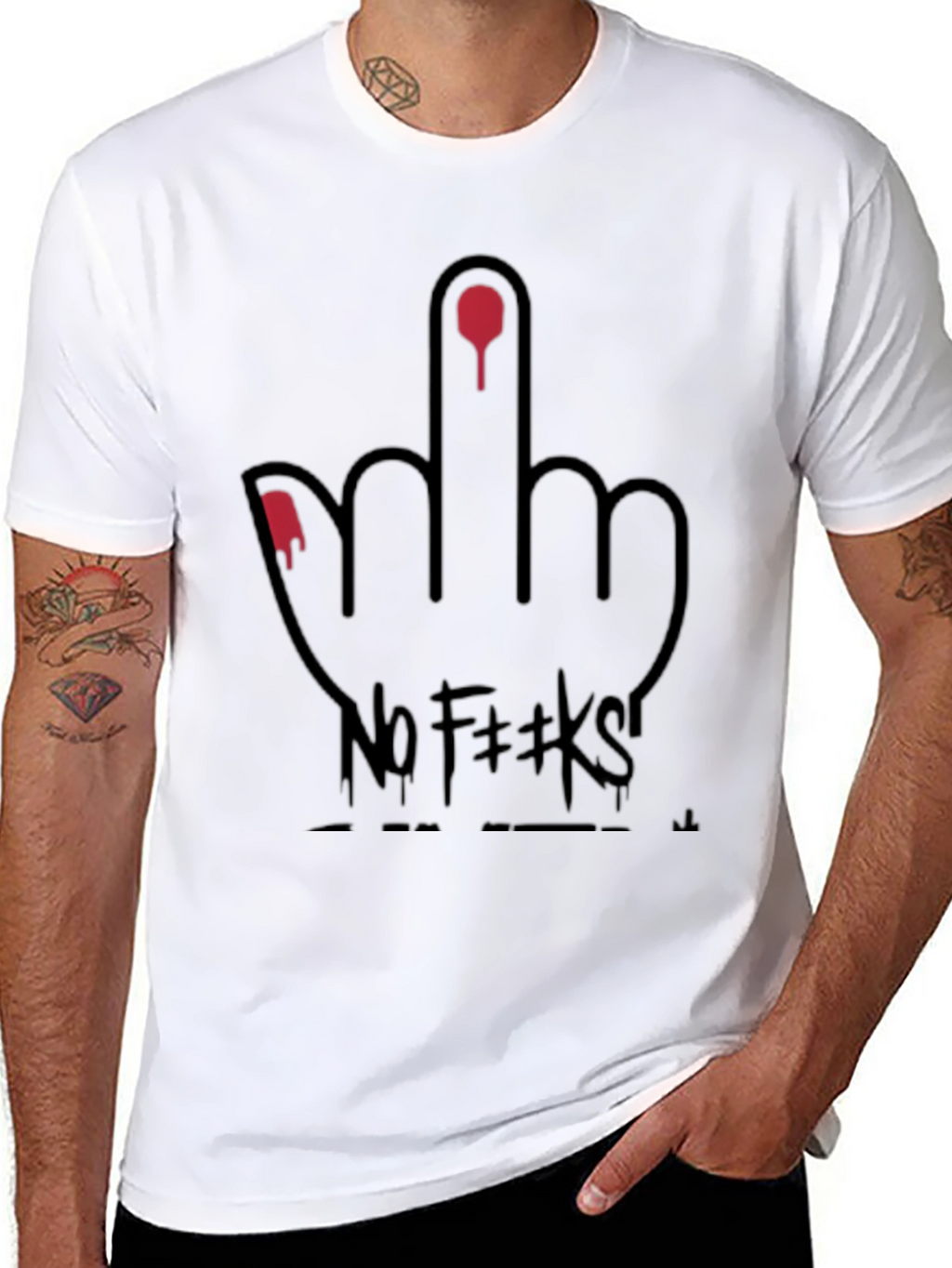 Edgy No F**ks Graphic Tee - Black
