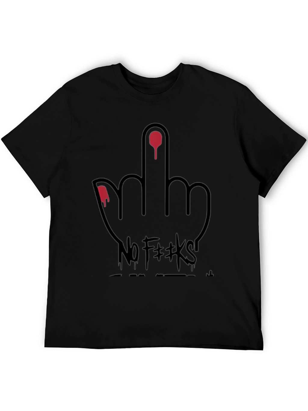 Edgy No F**ks Graphic Tee - Black
