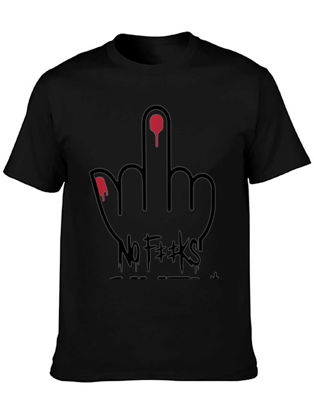 Edgy No F**ks Graphic Tee - Black