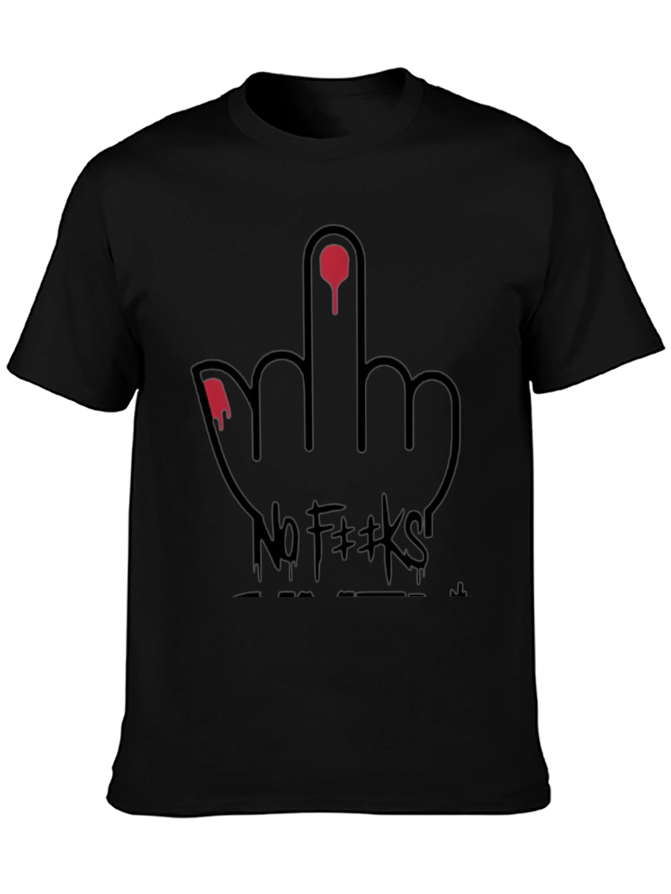 Edgy No F**ks Graphic Tee - Black