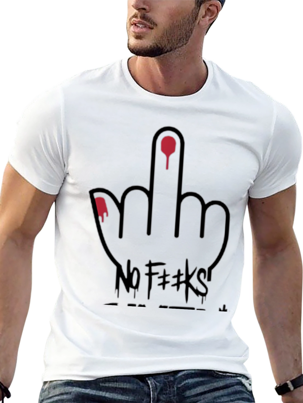Edgy No F**ks Graphic Tee - Black