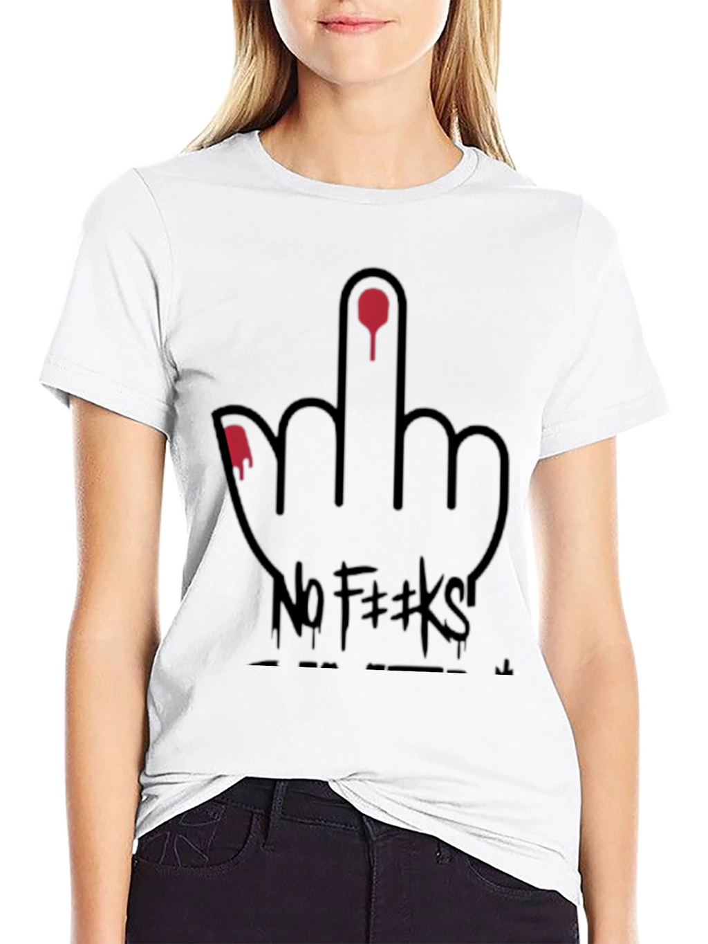 Edgy No F**ks Graphic Tee - Black