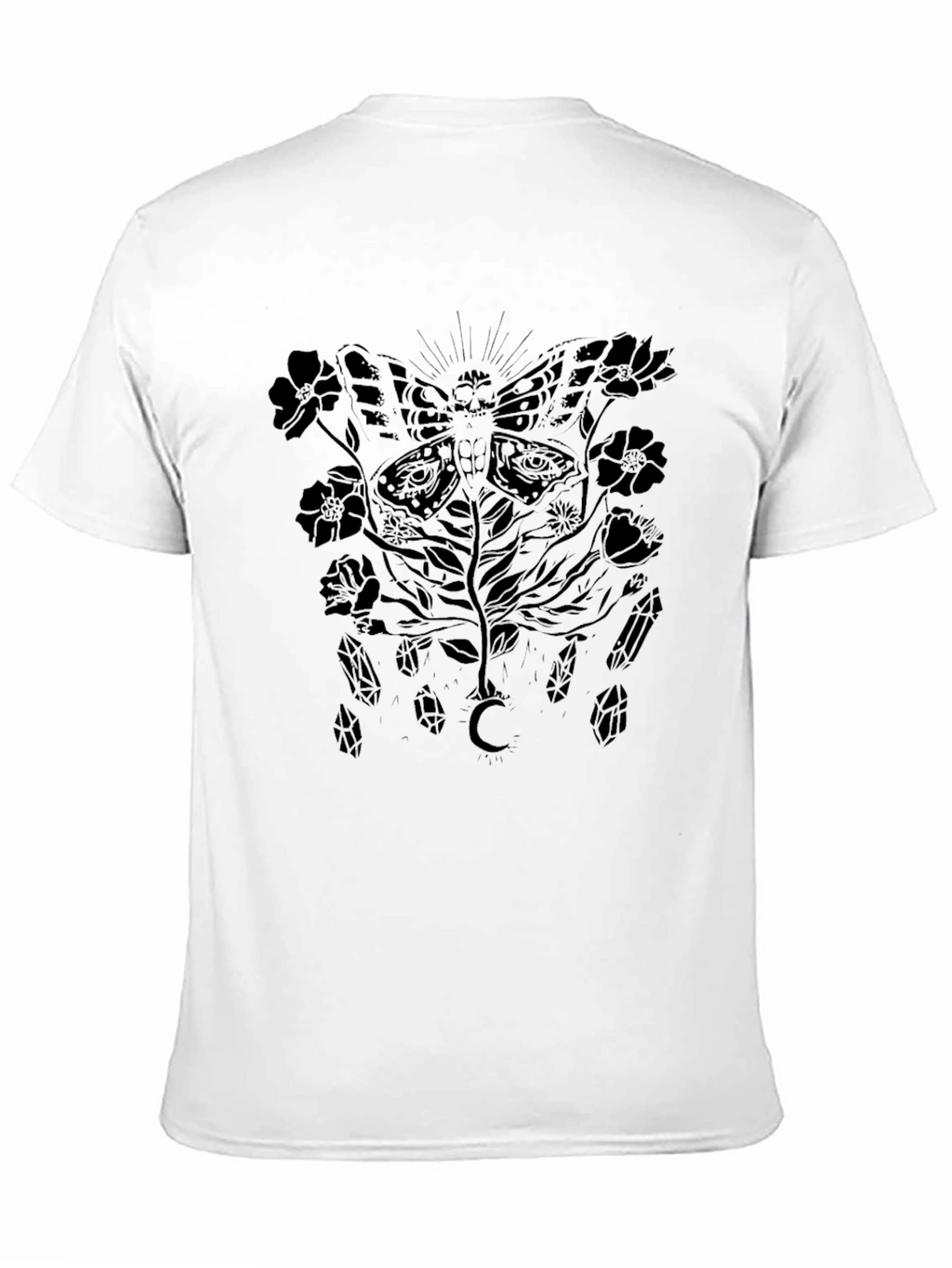 Moth & Floral Graphic Tee - Dark Design