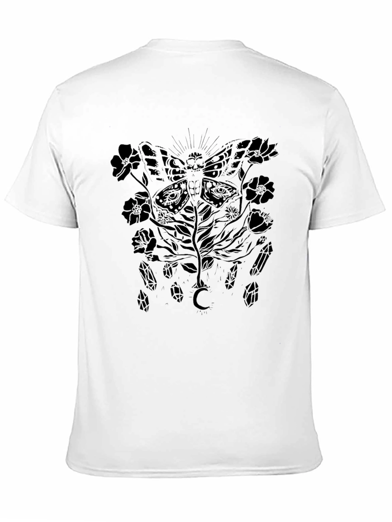 Moth & Floral Graphic Tee - Dark Design
