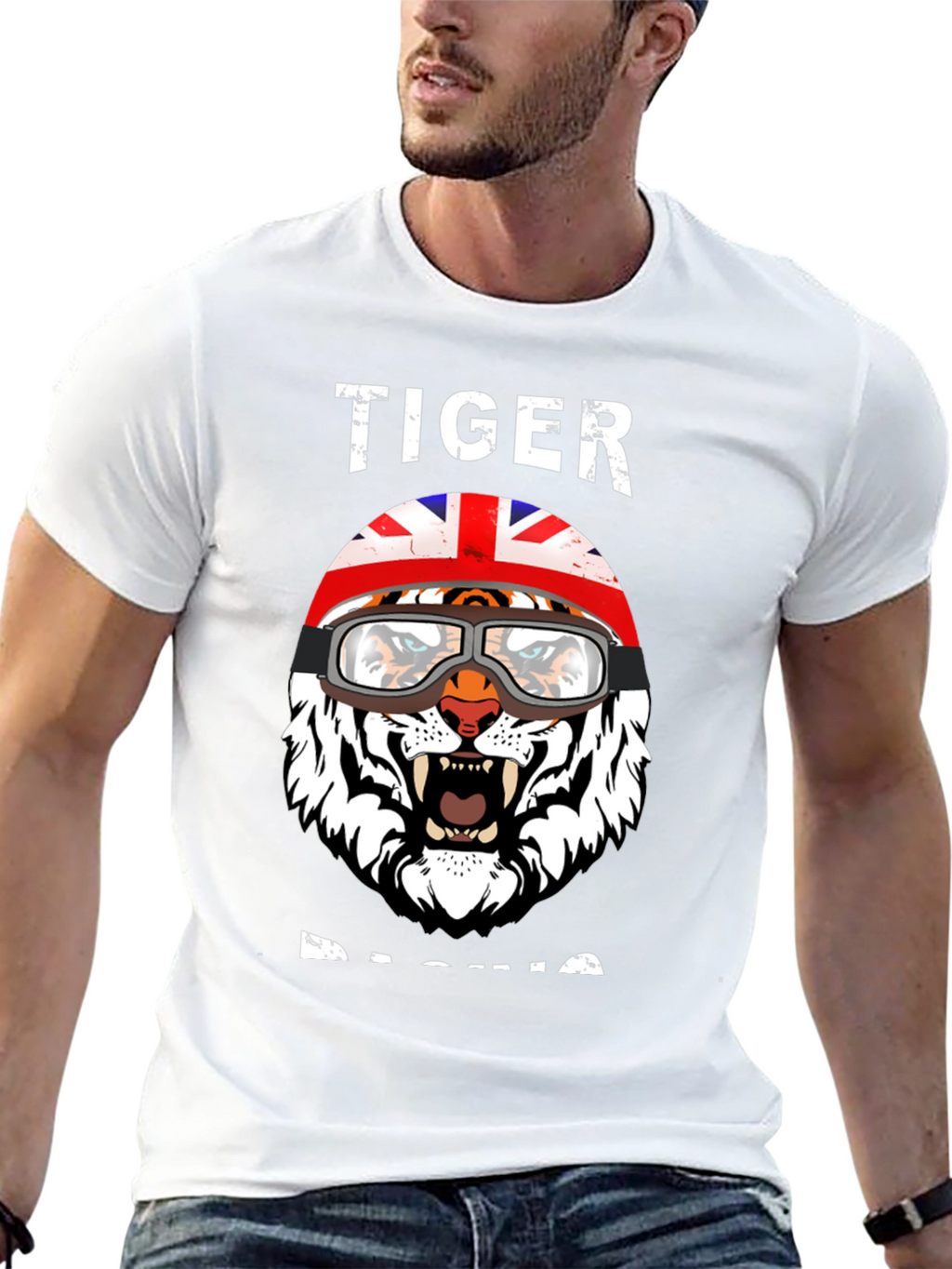 Tiger Racing Graphic Tee - UK Flag Helmet