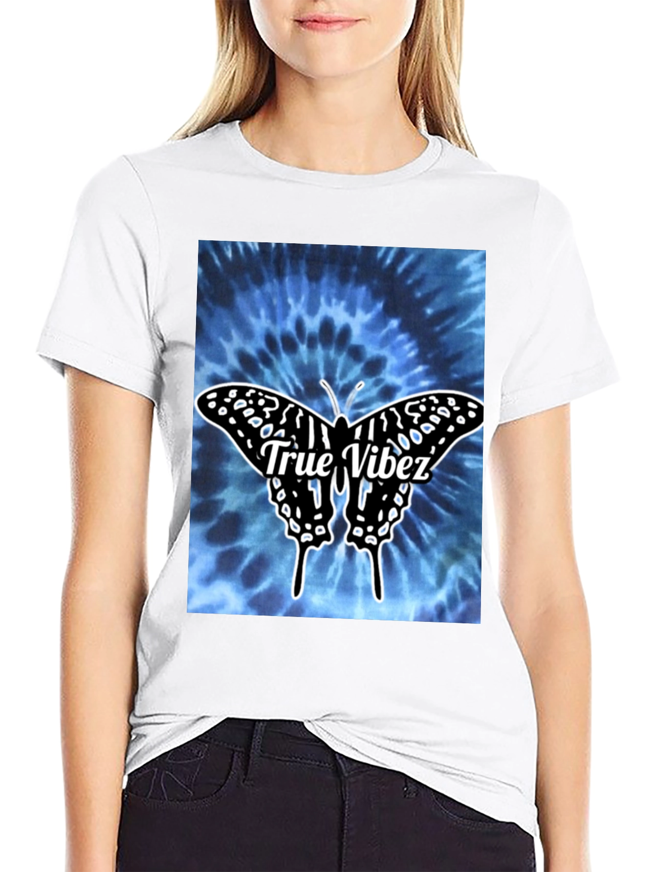 True Vibez Butterfly Tie-Dye Graphic Tee