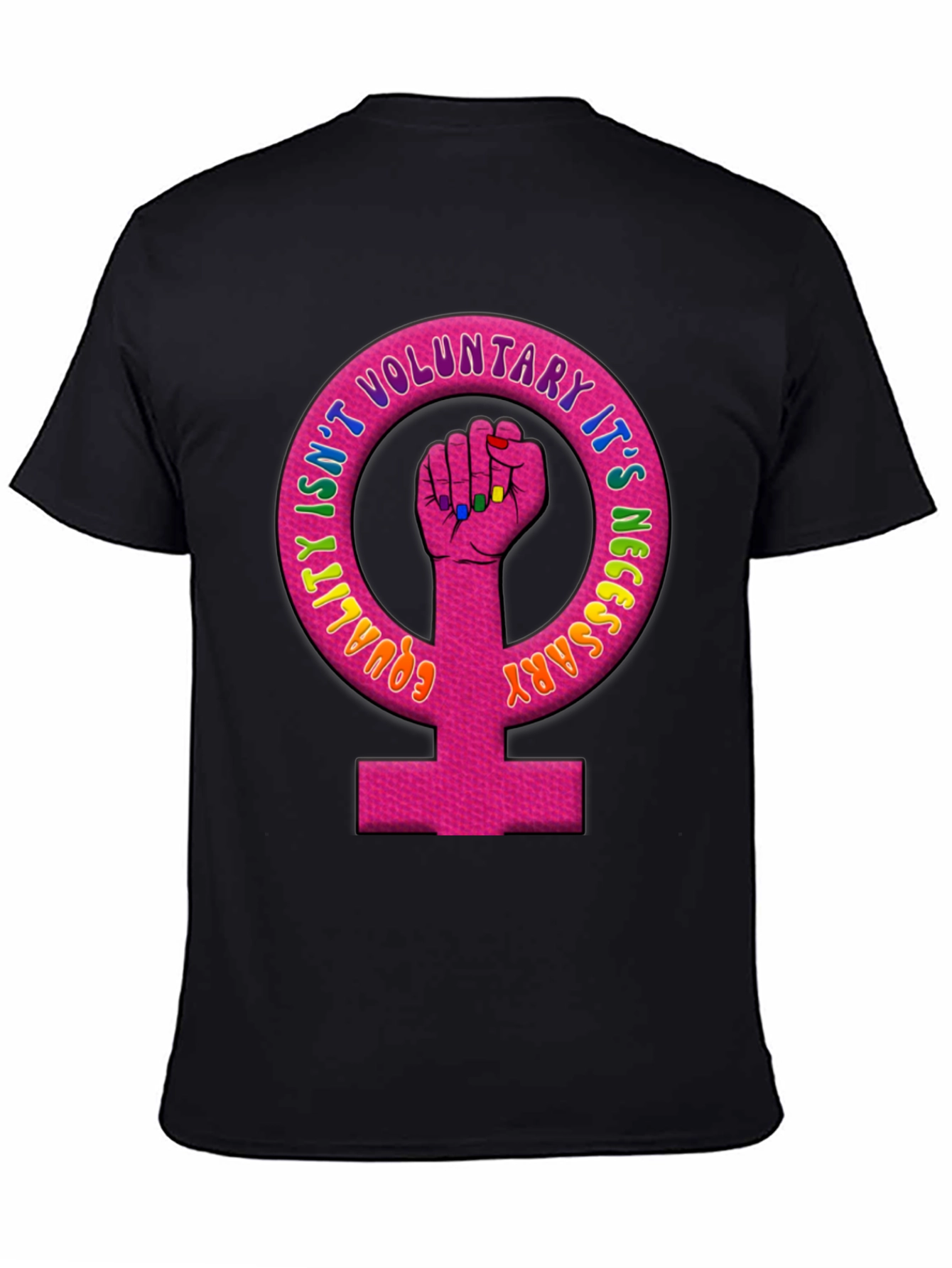 Equality Feminist Fist Black T-Shirt