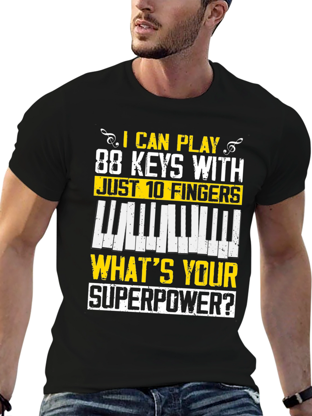 88 Keys Superpower Tee - Musician T-Shirt