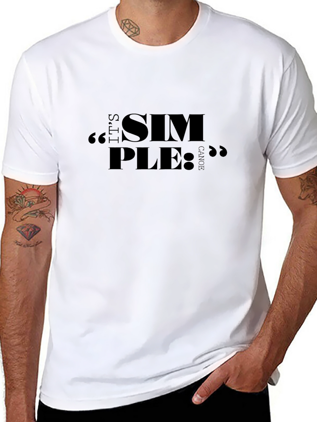Simple Canoe T-Shirt - Black Relaxed Fit
