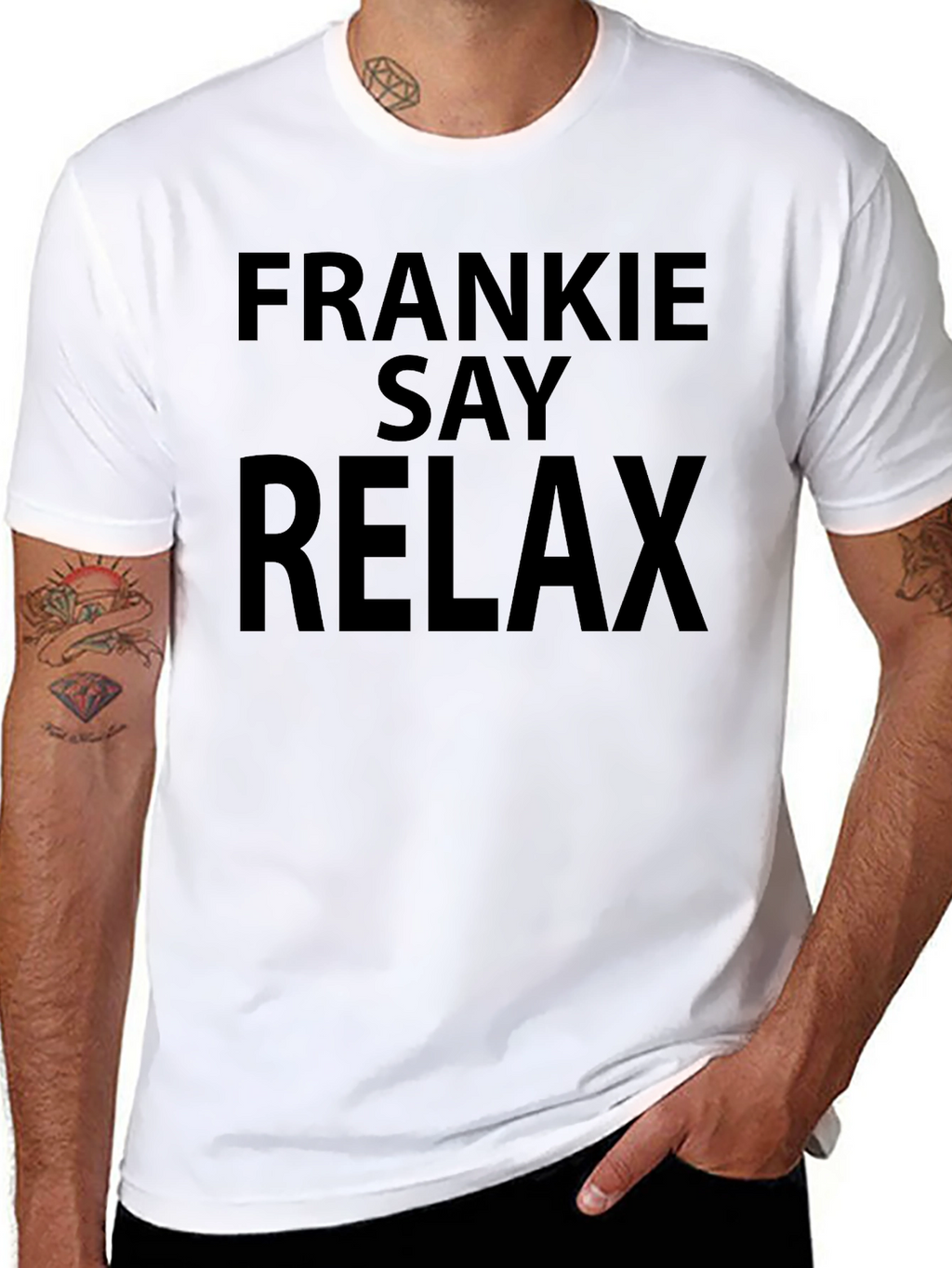 Frankie Say Relax Black Graphic Tee