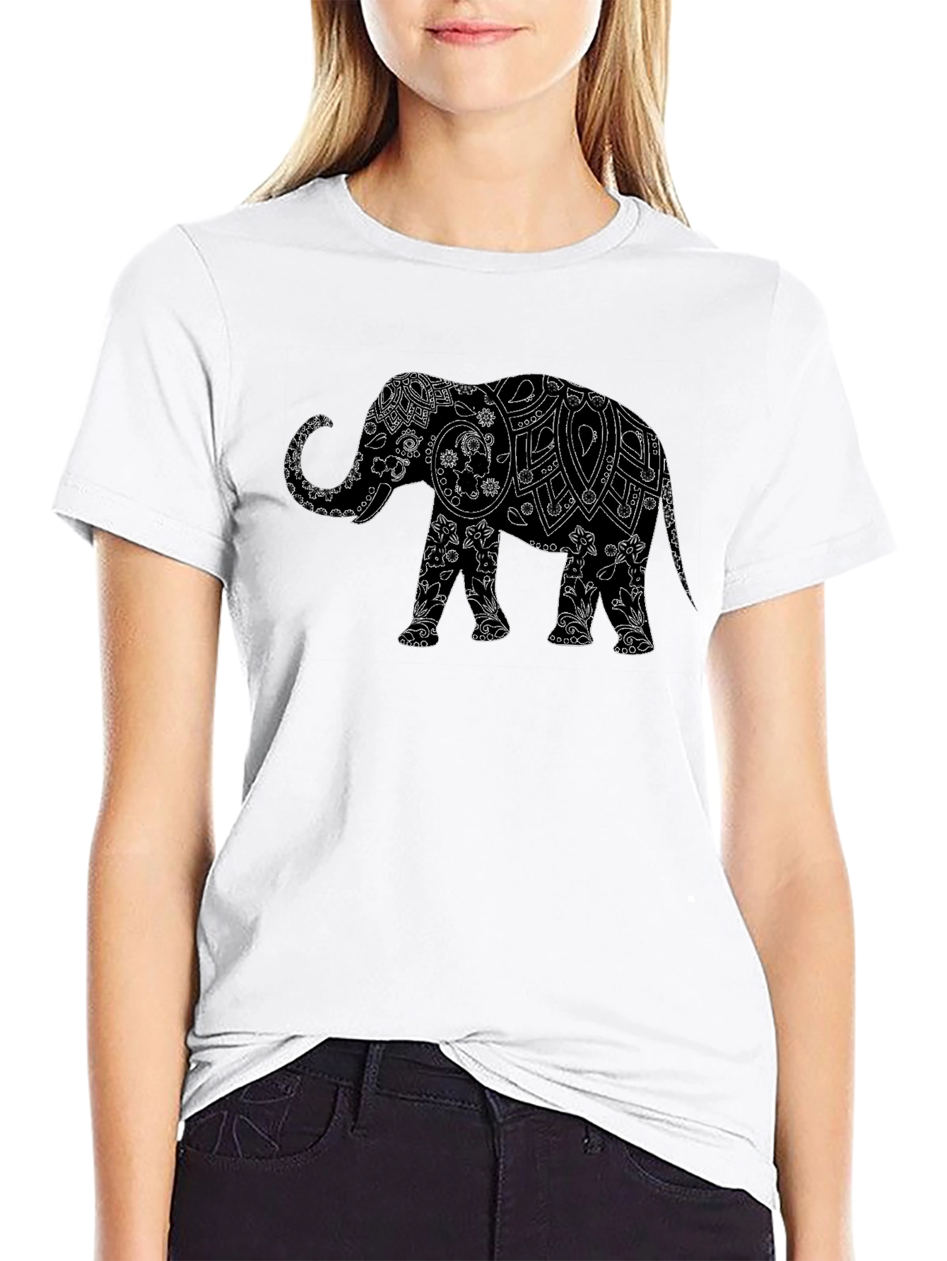 Elephant Graphic Black T-Shirt - Stylish Mens Tee