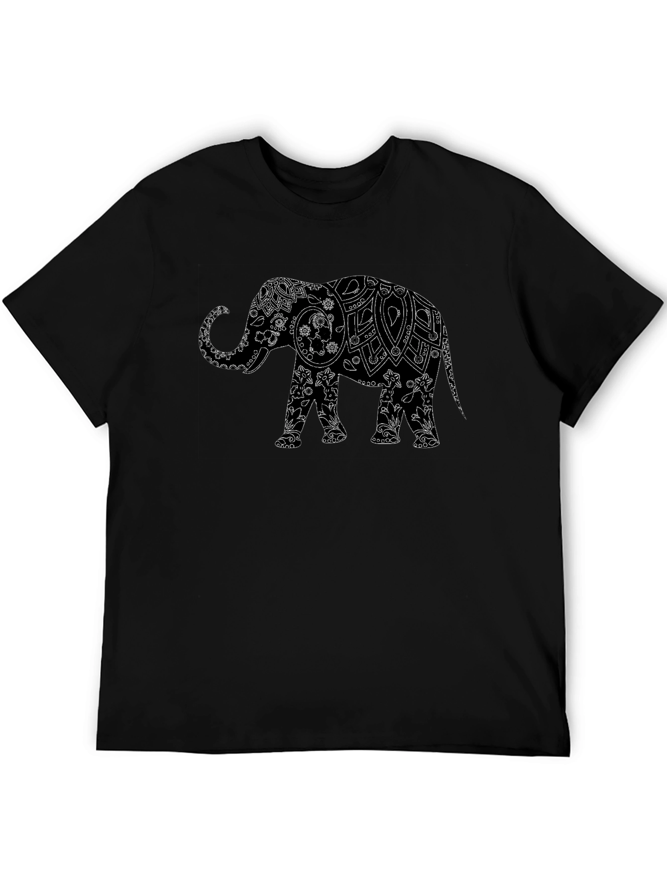 Elephant Graphic Black T-Shirt - Stylish Mens Tee