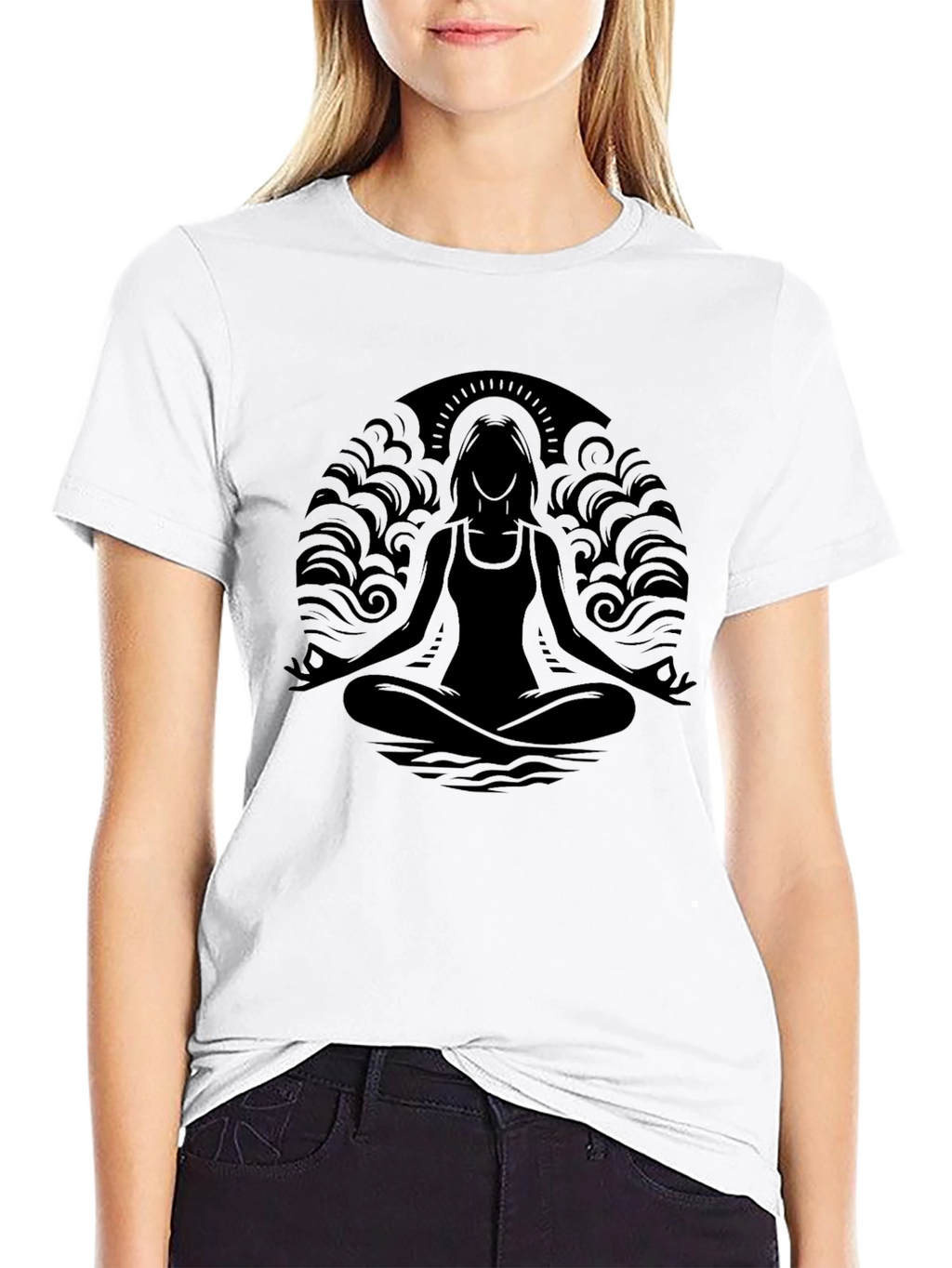 Yoga Meditation Black T-Shirt
