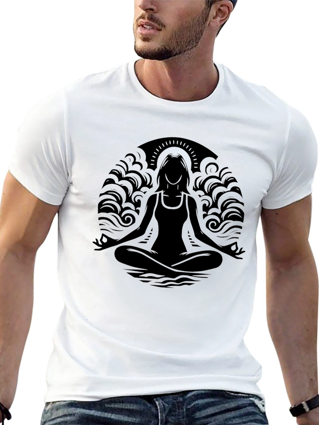 Yoga Meditation Black T-Shirt