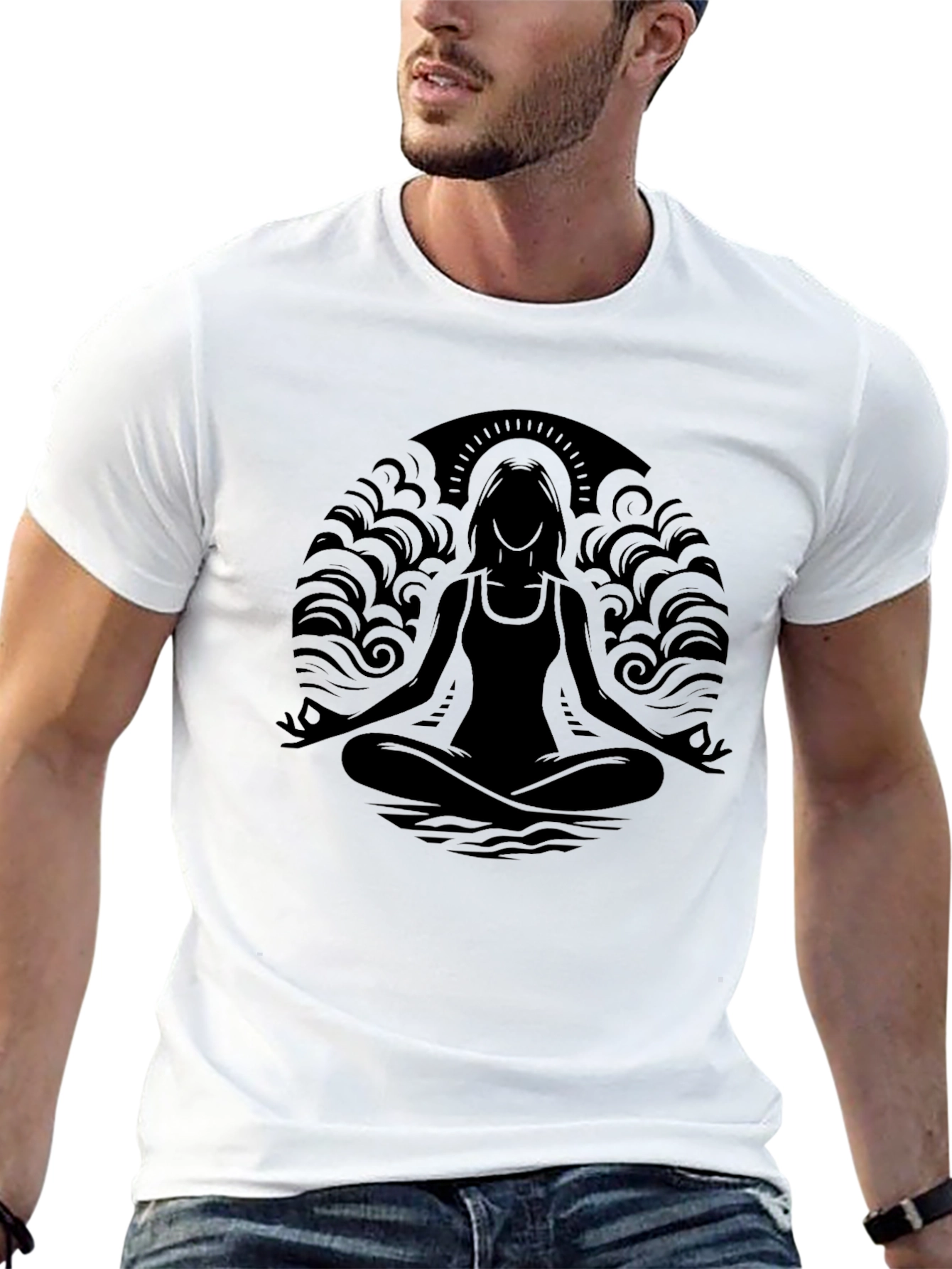Yoga Meditation Black T-Shirt