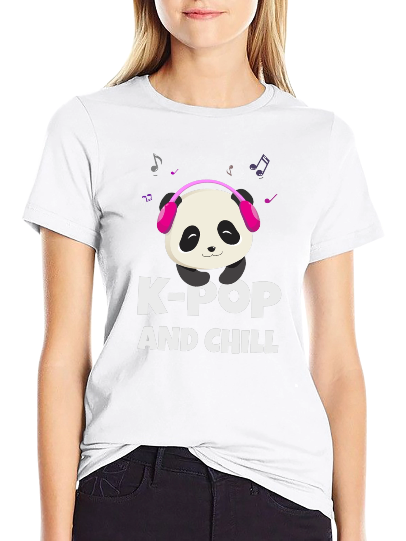 K-Pop and Chill Panda Graphic Tee