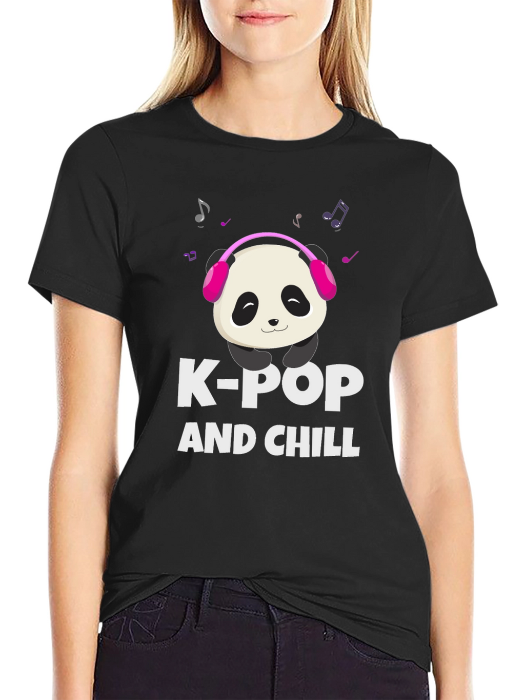 K-Pop and Chill Panda Graphic Tee