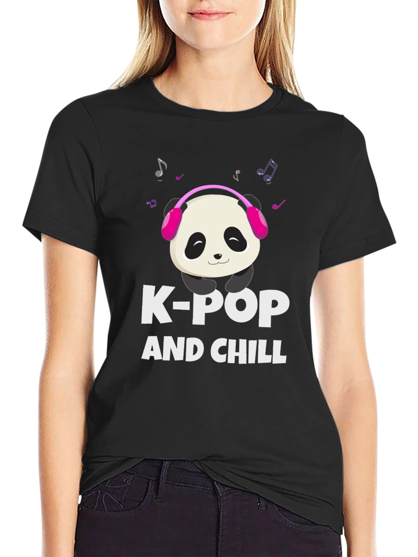K-Pop and Chill Panda Graphic Tee
