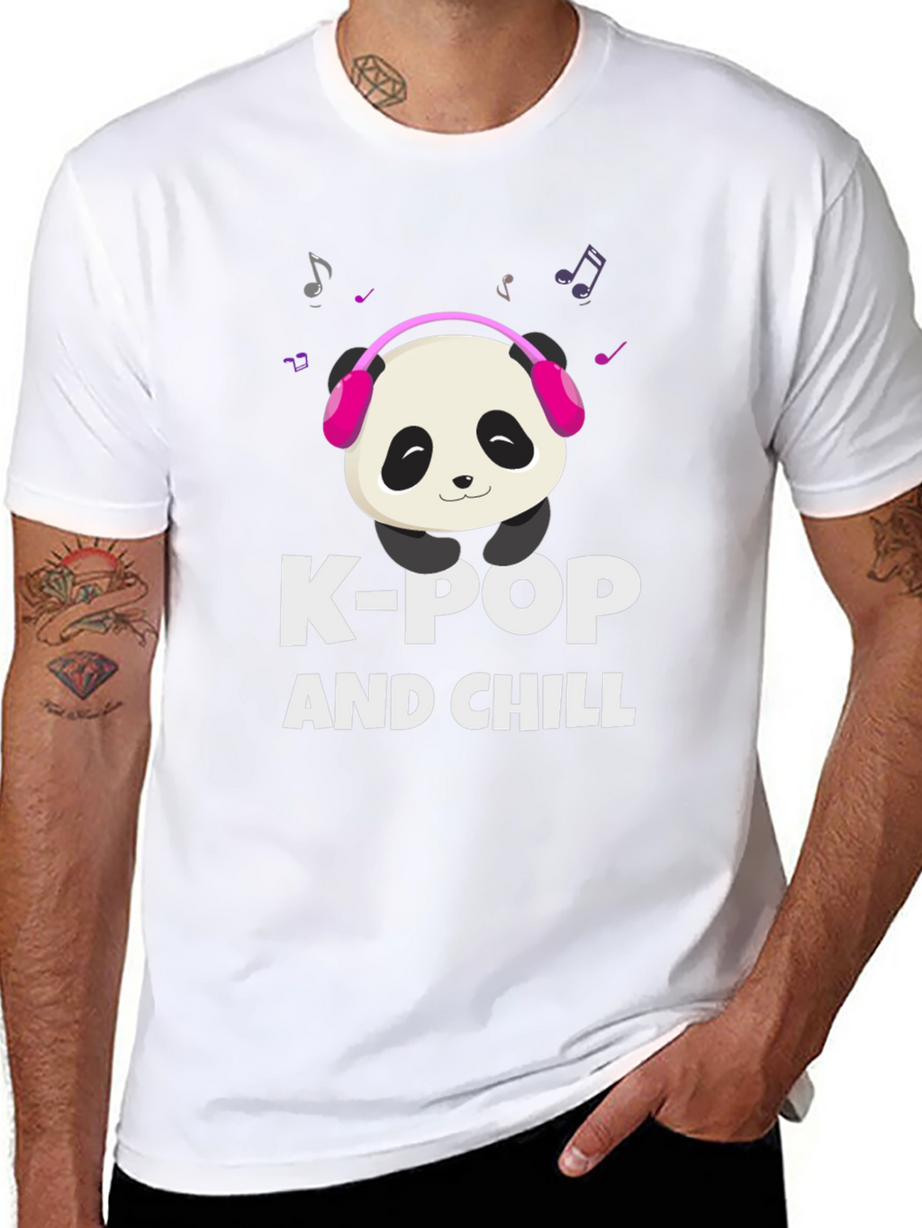 K-Pop and Chill Panda Graphic Tee