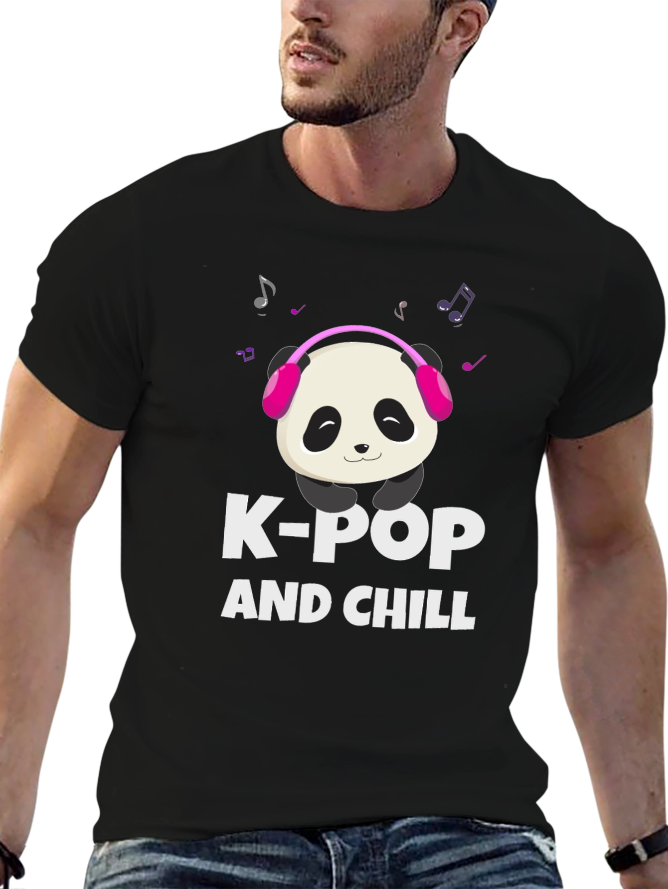 K-Pop and Chill Panda Graphic Tee