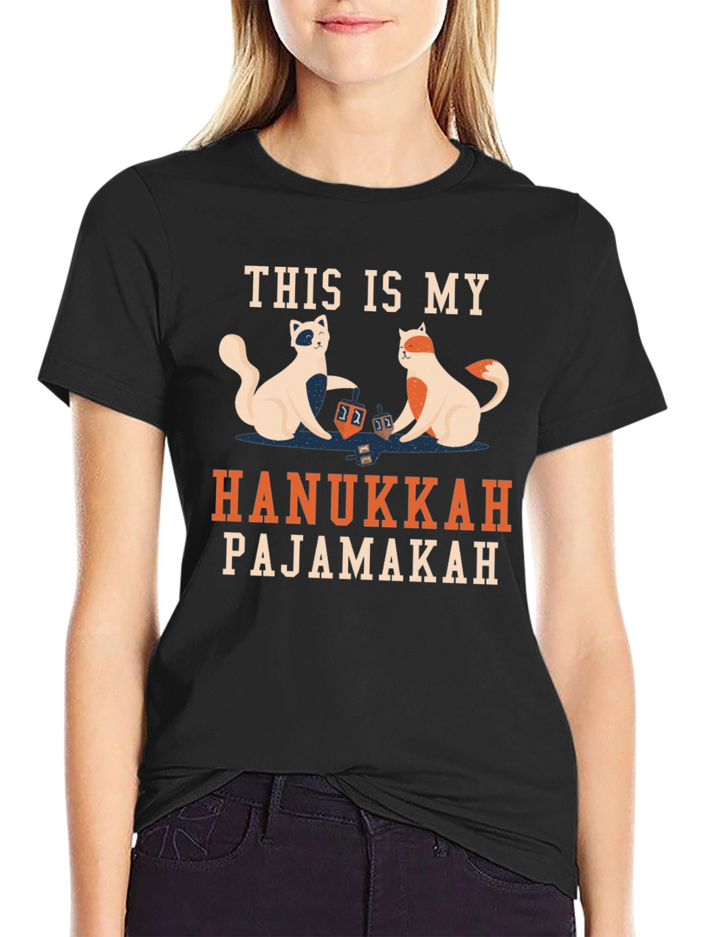 Hanukkah Pajamakah Cat T-Shirt