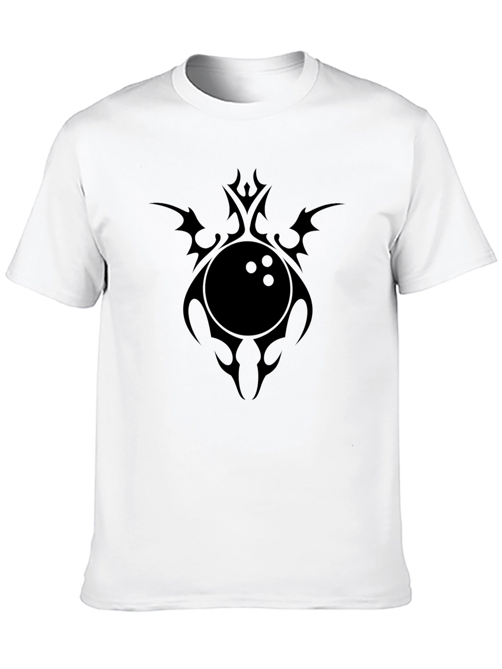 Mens Black T-Shirt with Bowling Ball Graphic Tee