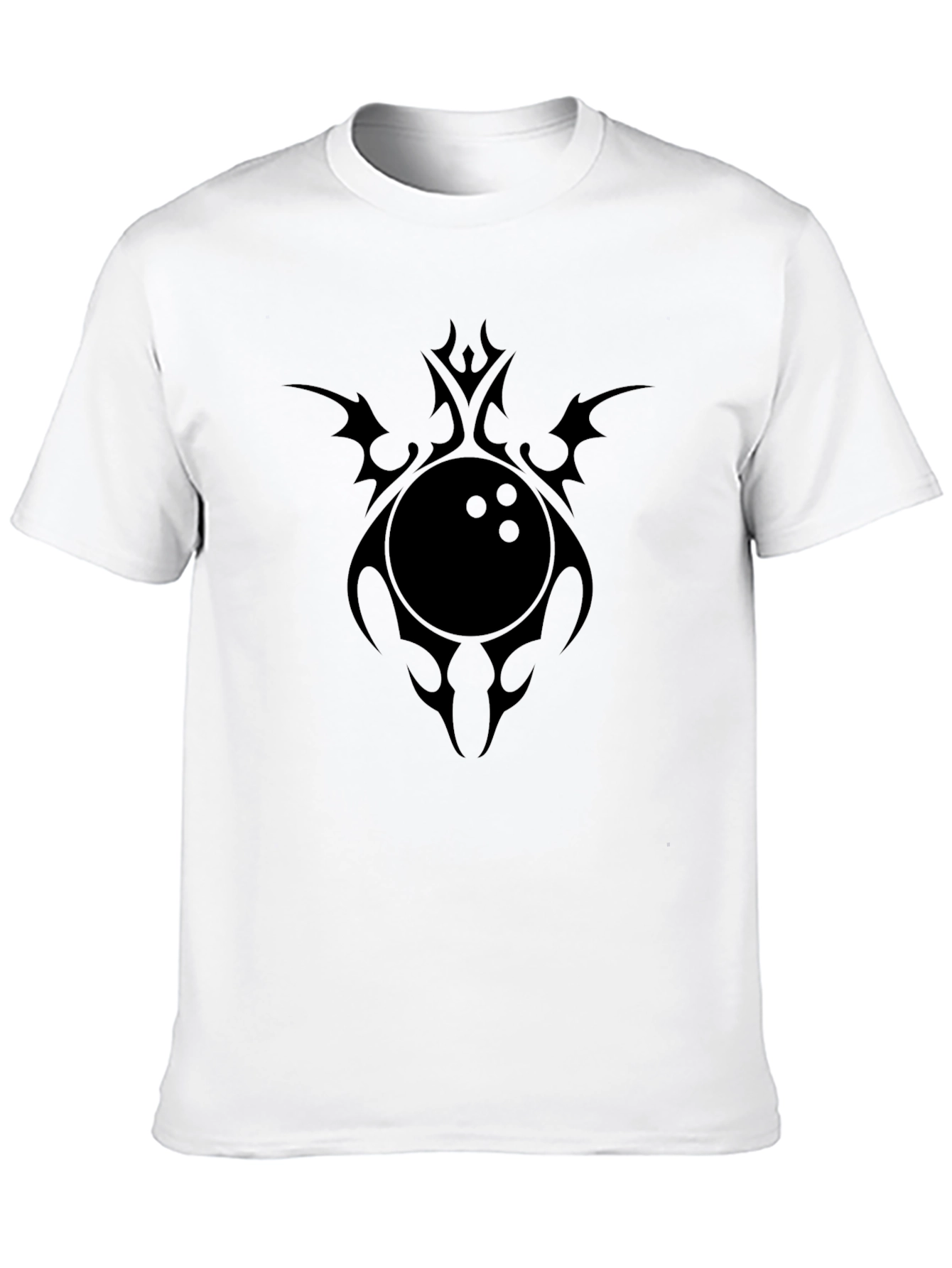 Mens Black T-Shirt with Bowling Ball Graphic Tee