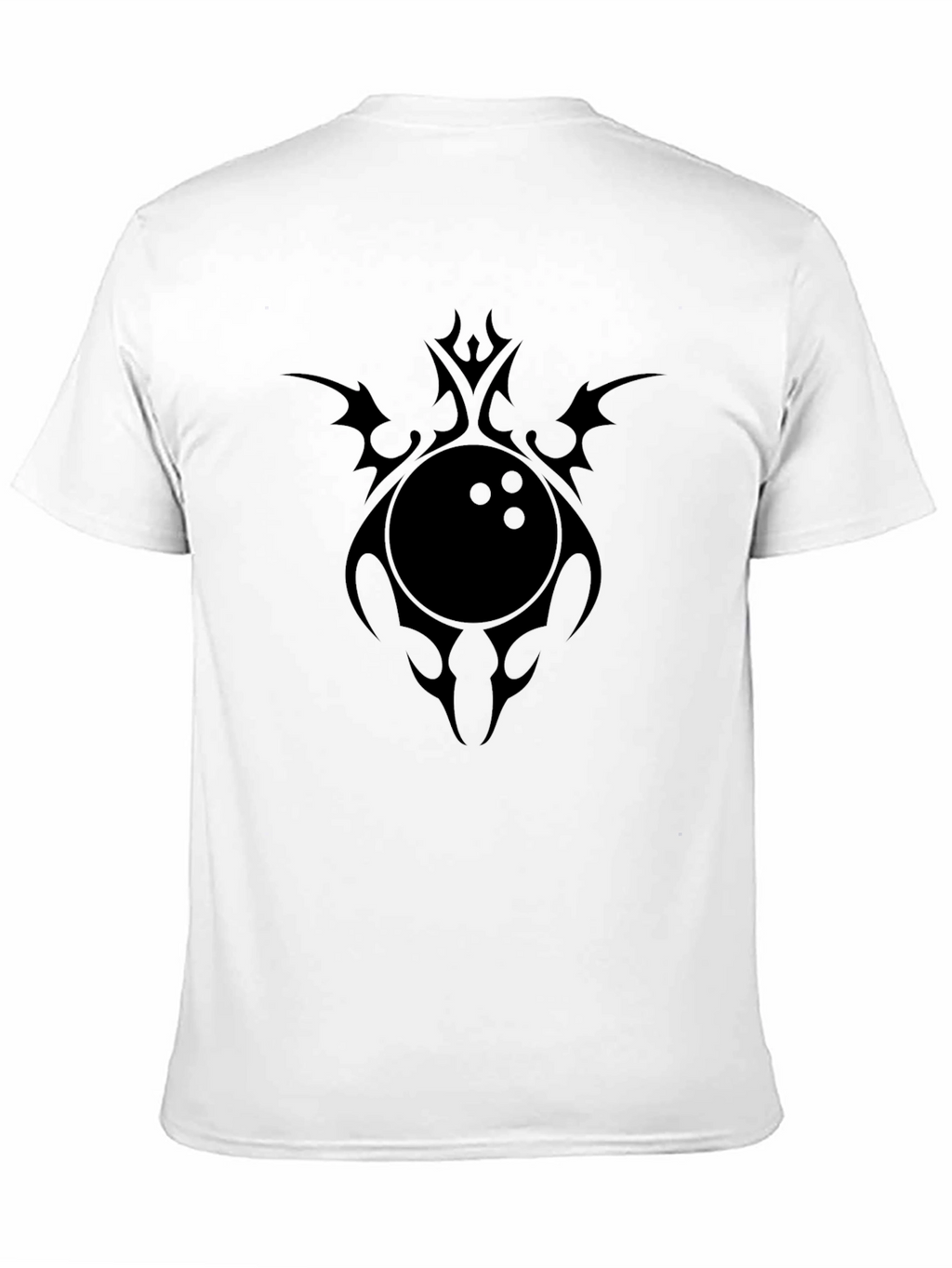 Mens Black T-Shirt with Bowling Ball Graphic Tee