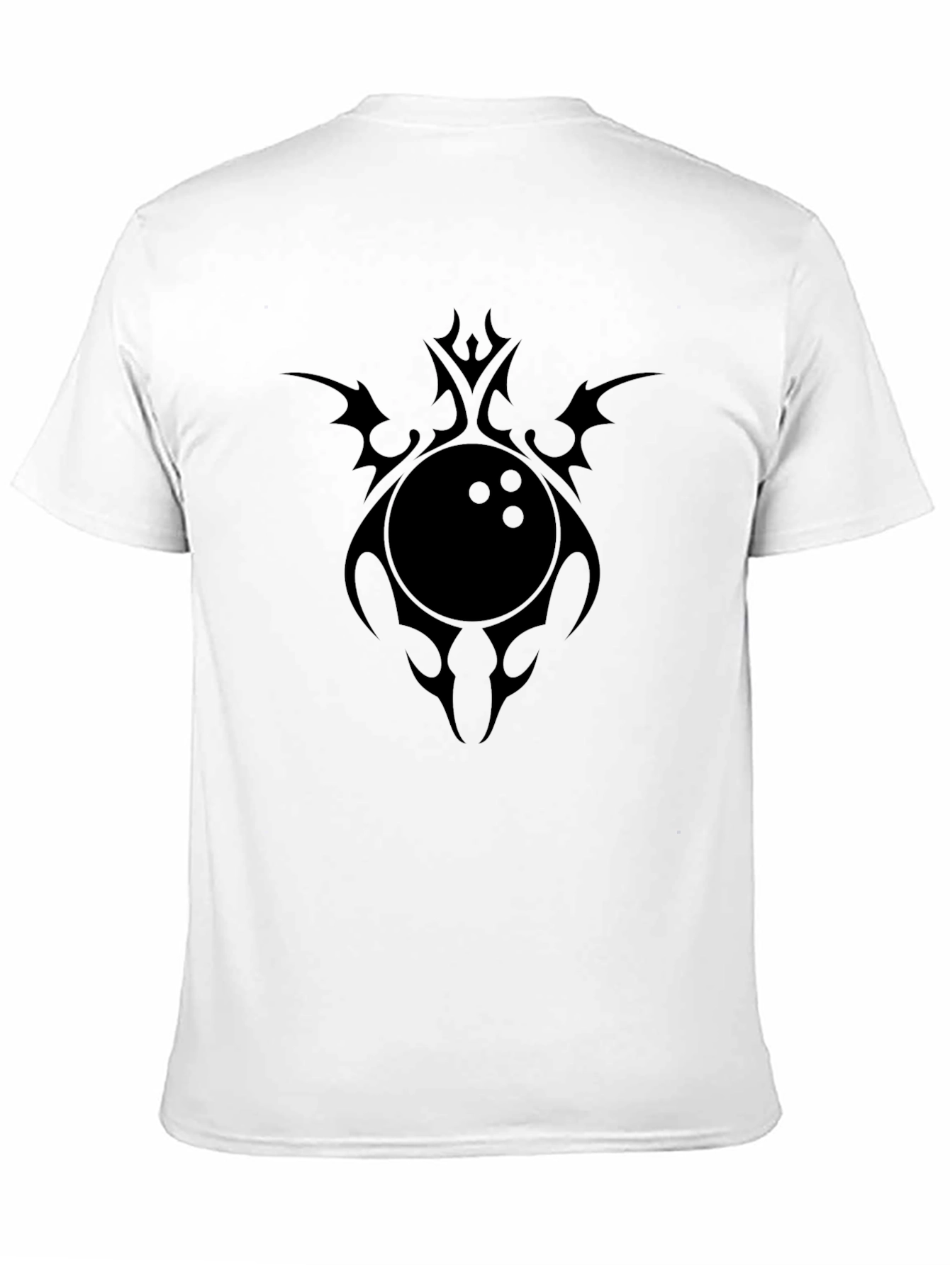 Mens Black T-Shirt with Bowling Ball Graphic Tee