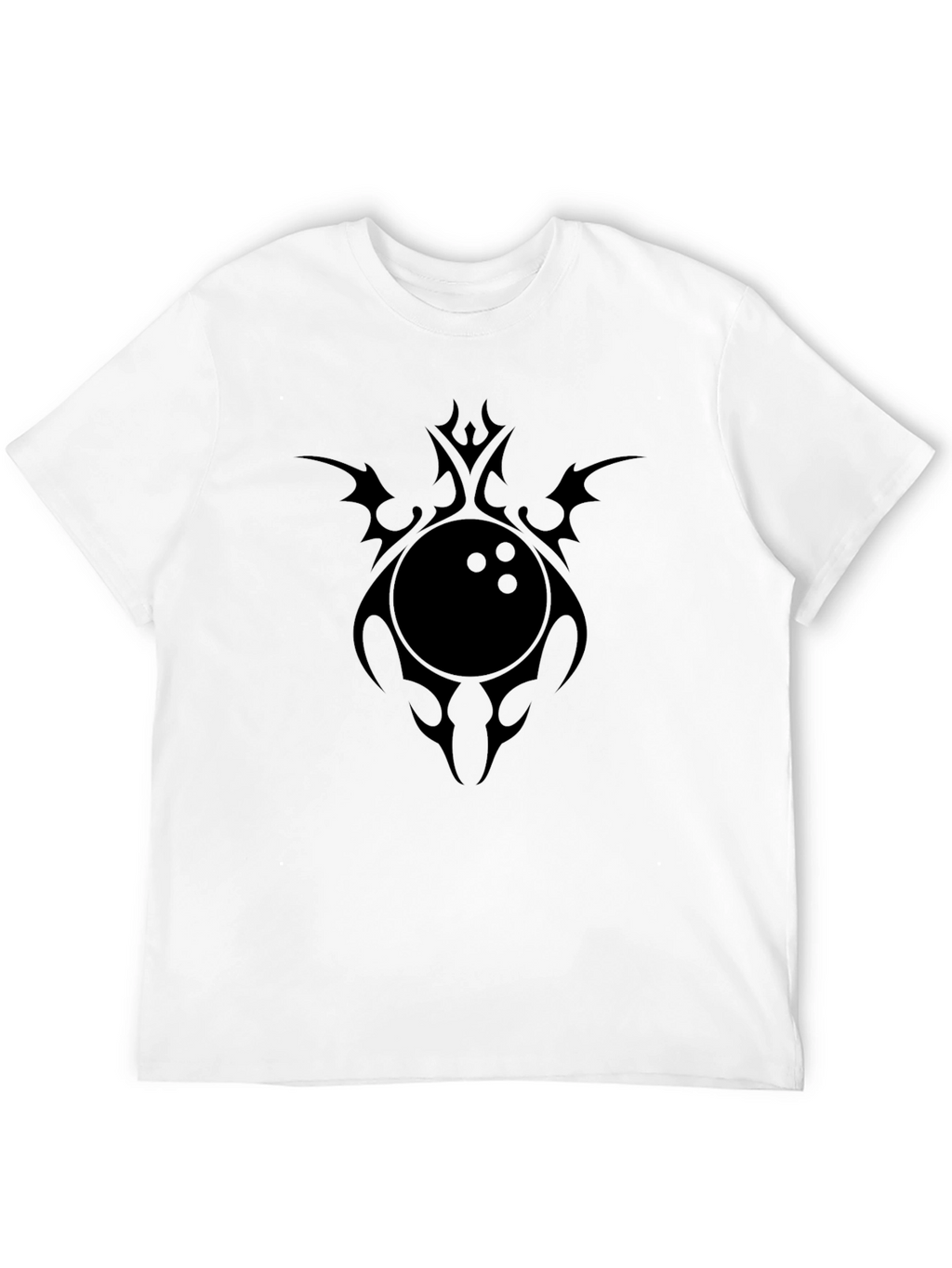 Mens Black T-Shirt with Bowling Ball Graphic Tee