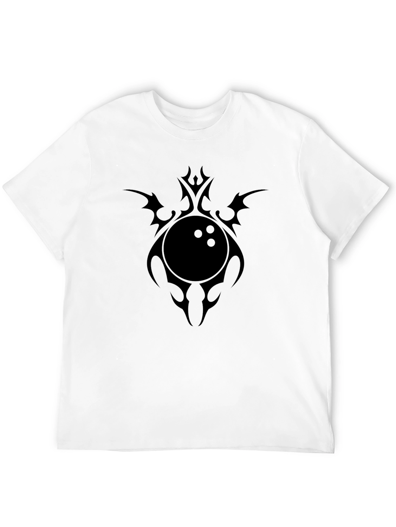 Mens Black T-Shirt with Bowling Ball Graphic Tee