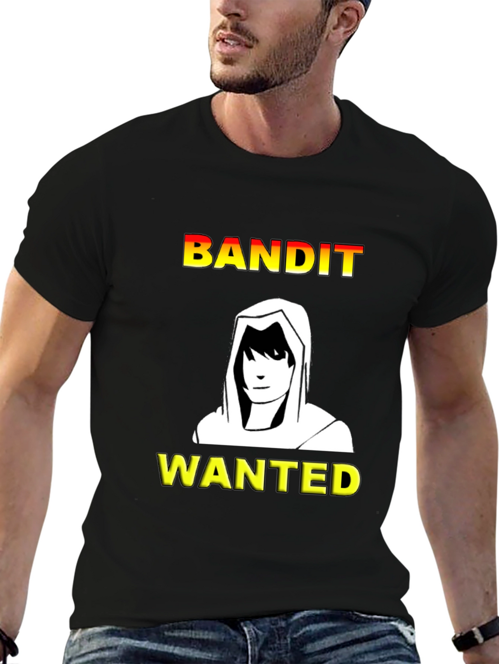 Bandit Wanted T-Shirt - Black Crew Neck Tee