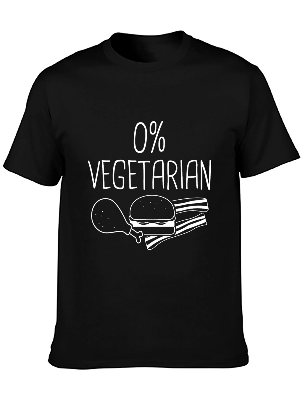0% Vegetarian Funny Graphic T-Shirt