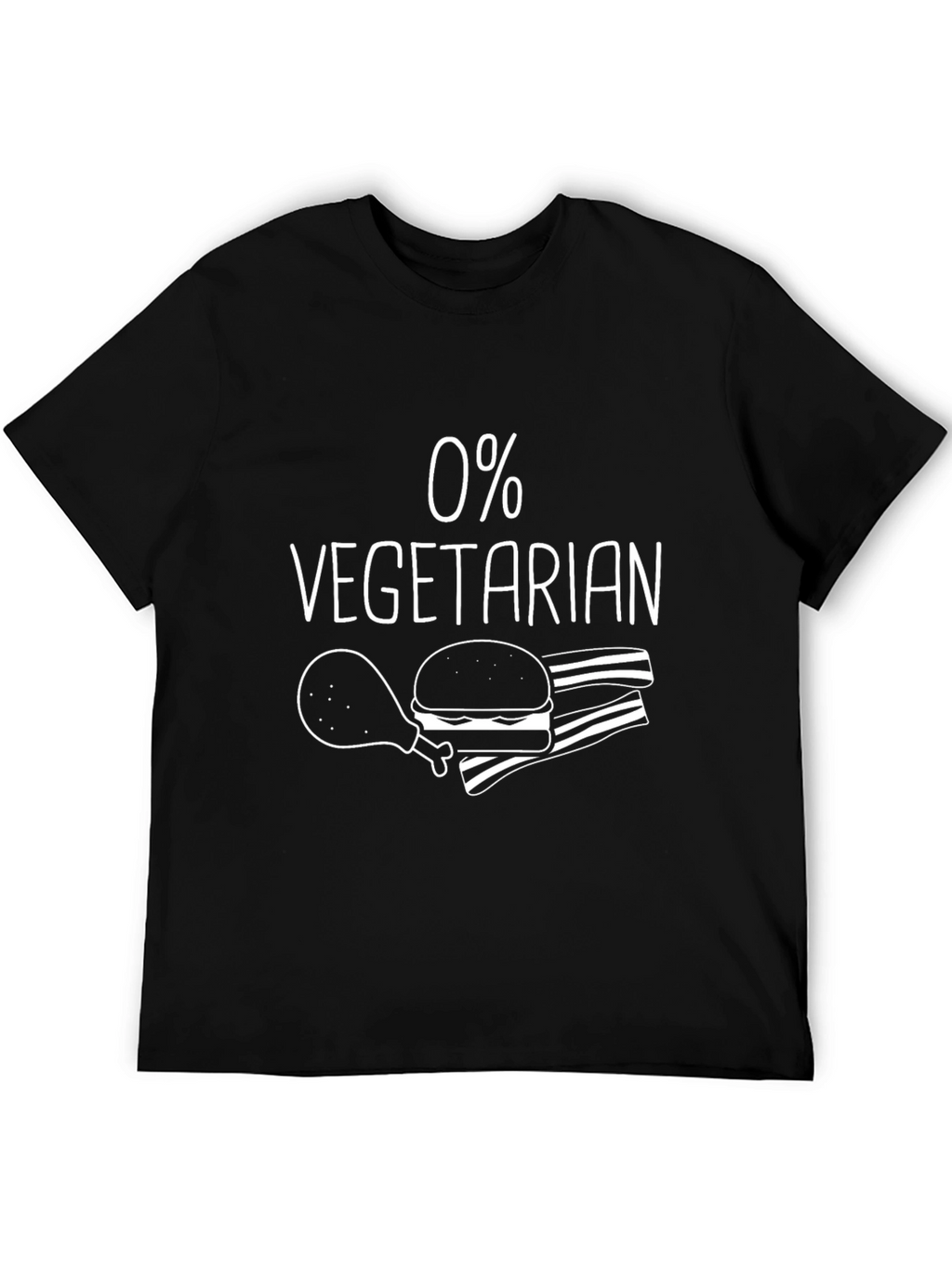 0% Vegetarian Funny Graphic T-Shirt